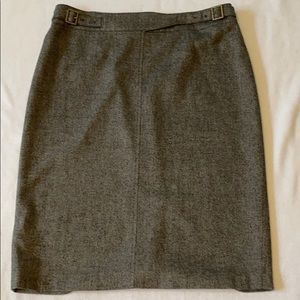 Ann Taylor Tweed Pencil Skirt Belt Detail sz 12